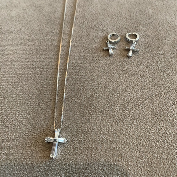 Jewelry - Cross necklace and earring set